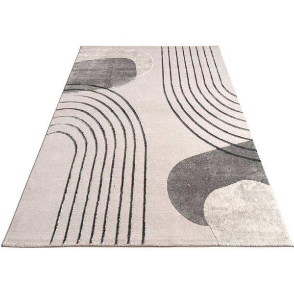 Paco Home Teppich Tuana 216, rechteckig, Höhe: 15 mm, Kurzflor, modernes Design, Regenbogen, Hoch-Tief Struktur, Scandi-Look