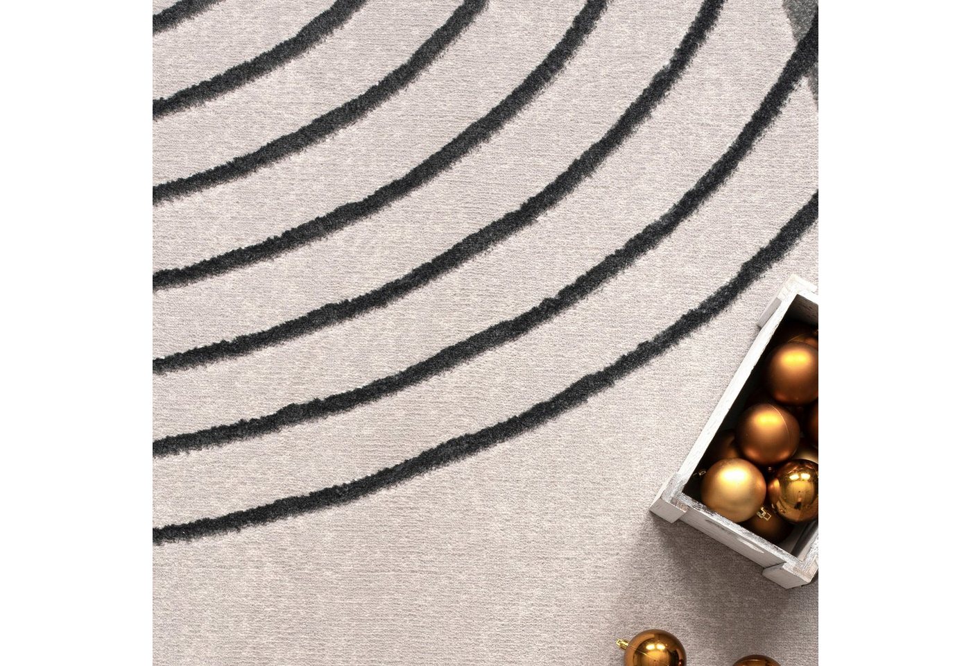 Paco Home Teppich Tuana 216, rechteckig, Höhe: 15 mm, Kurzflor, modernes Design, Regenbogen, Hoch-Tief Struktur, Scandi-Look – Bild 5 von 5