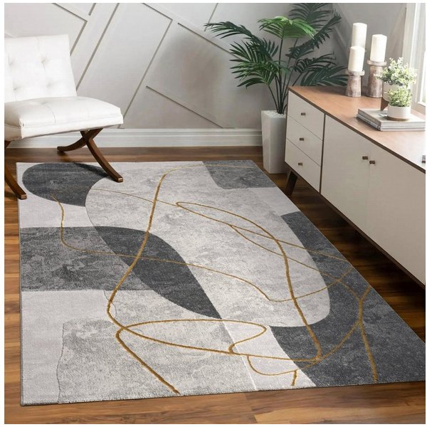 Paco Home Teppich Tuana 217, rechteckig, Höhe: 15 mm, Kurzflor, modernes 3D-Design, Wohnzimmer