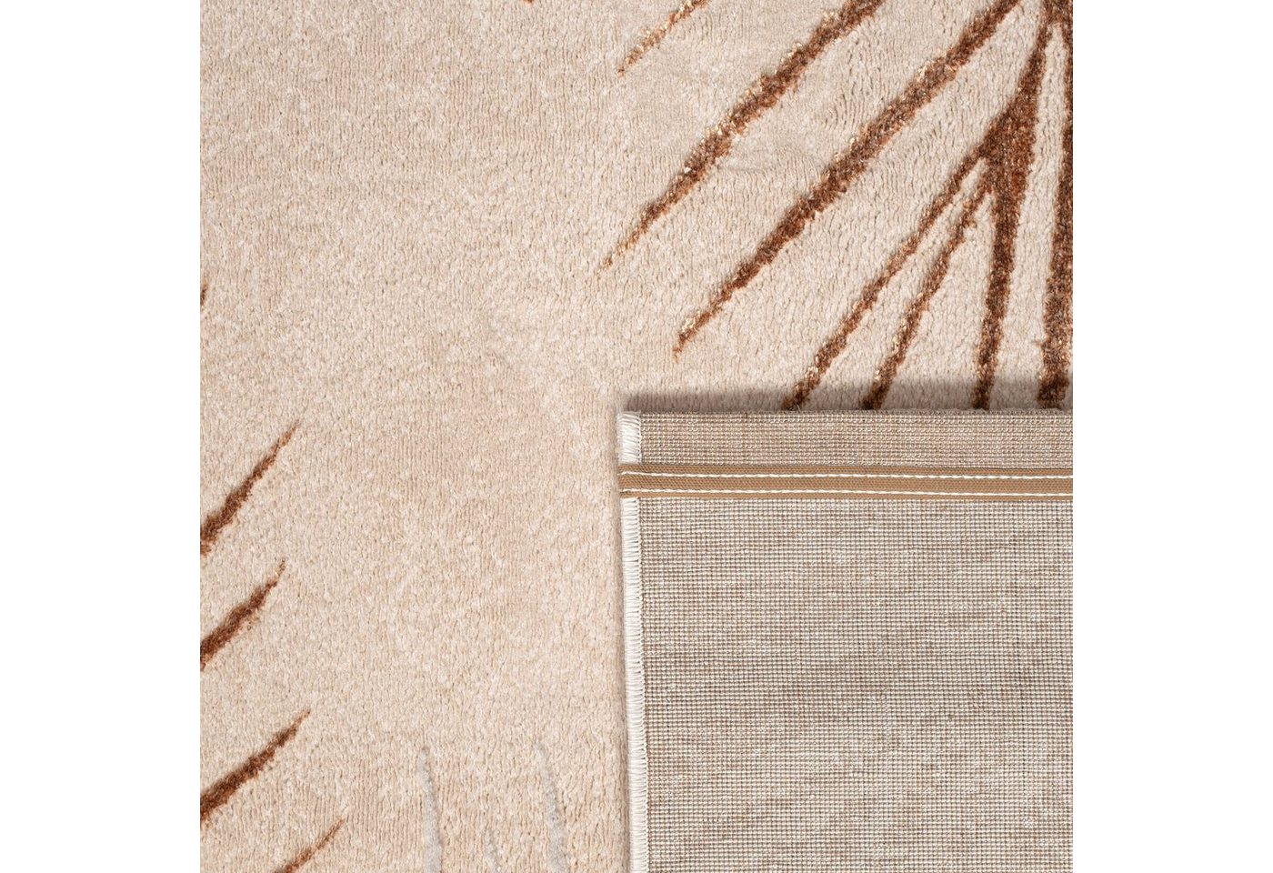 Paco Home Teppich Tuana 218, rechteckig, Höhe: 15 mm, Kurzflor, modernes Blätter Design, Hoch-Tief-Struktur, Wohnzimmer – Bild 3 von 5
