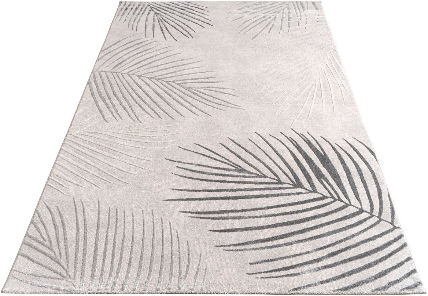 Paco Home Teppich Tuana 218, rechteckig, Höhe: 15 mm, Kurzflor, modernes Blätter Design, Hoch-Tief-Struktur, Wohnzimmer – Bild 2 von 5