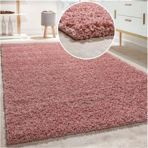 Paco Home Teppich Twister 500, rechteckig, Höhe: 44 mm, Uni Hochflor Shaggy mit hoher Fadendichte