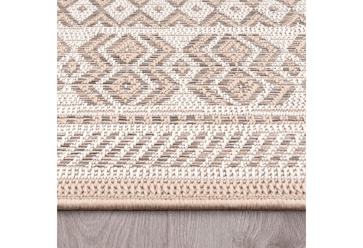 Paco Home Teppich Vermont 183, rechteckig, Höhe: 4 mm, Flachgewebe, modernes gestreiftes Design, In- und Outdoor geeignet – Bild 4 von 5