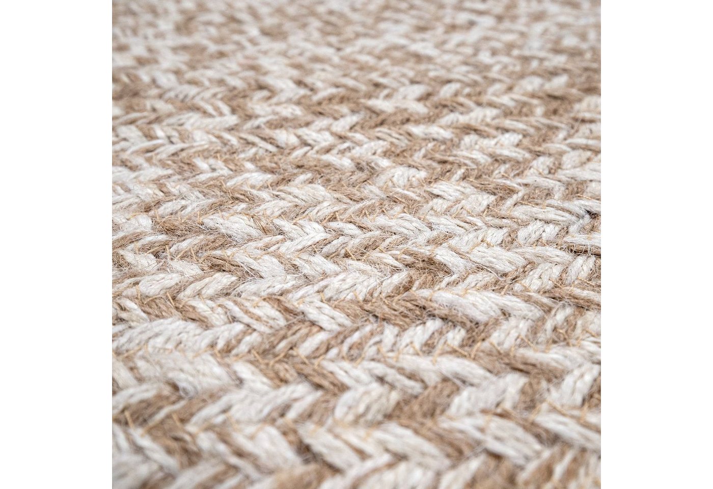 Paco Home Teppich Viborg 595, rund, Höhe: 13 mm, Jute, Modern, Boho, Handgefertigter Natur-Teppich – Bild 4 von 5