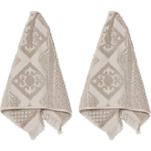 PAD Gästehandtücher HARLEM, 30x50 cm, Frottee (Set, 2-St), hochwertige Jacquard-Webung, besonders weicher Griff, mit Fransen