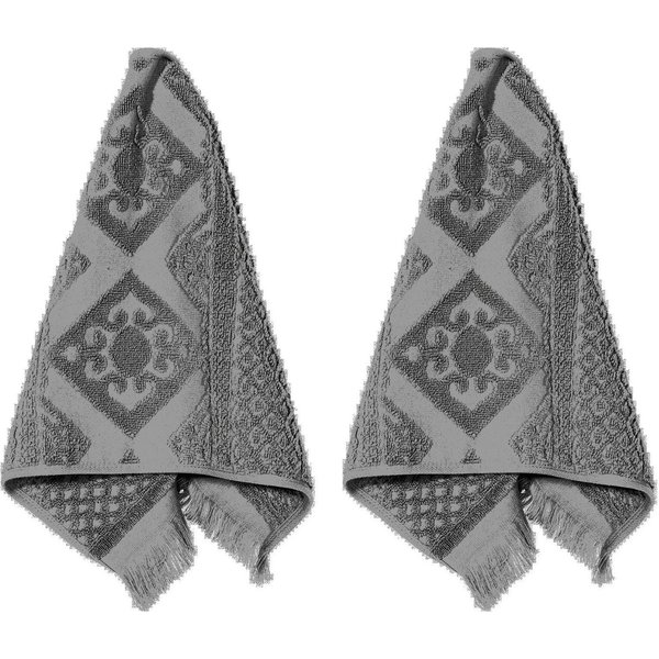 PAD Gästehandtücher HARLEM, 30x50 cm, Frottee (Set, 2-St), hochwertige Jacquard-Webung, besonders weicher Griff, mit Fransen