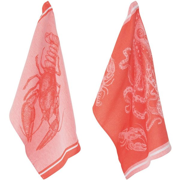 PAD Geschirrtuch SEA, (Set, 2-tlg), 100% Baumwolle, 50x70 cm, Motiv Meeresbewohner