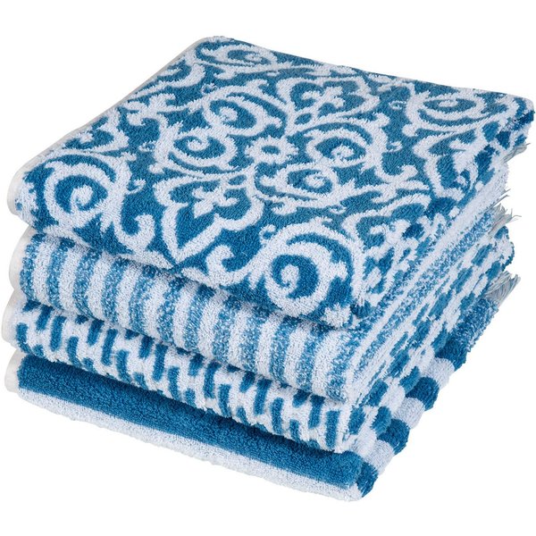 PAD Handtuch Set FAMILY, 50x100 cm, Frottee (Set, 8-St), Made in Europe, gestreift, Ornamente, mit Fransen