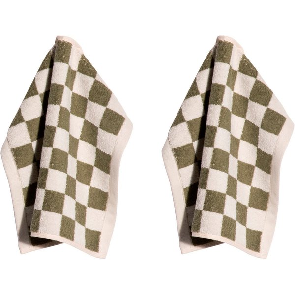 PAD Seiftuch CHESS, 30x30 cm, Frottee (Set, 2-St), Made in Europe, 100% Baumwolle, modernes Karo Design