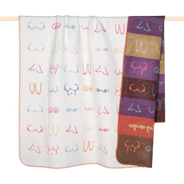Wohndecke BOOBIES, PAD, Made in Europe, Wendefunktion, gestreift, 150x200 cm