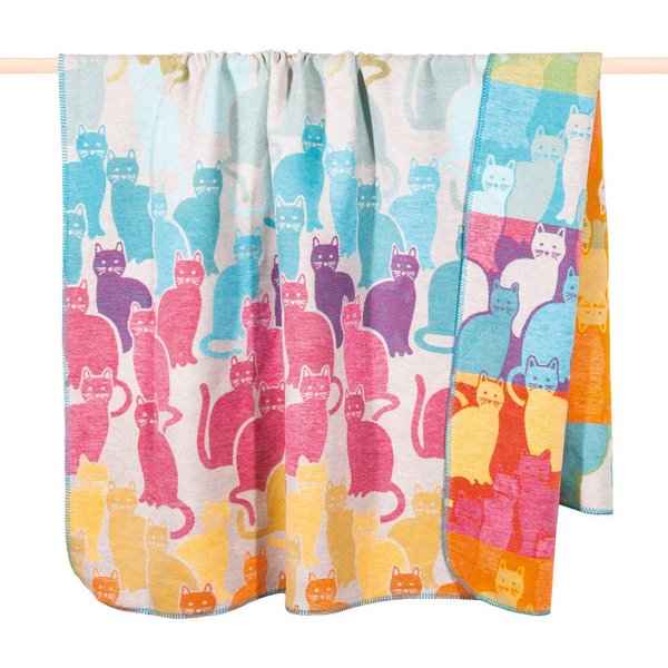 Wohndecke CATS, PAD, Made in Europe, Wendefunktion, Motiv Katzen, 150x200 cm