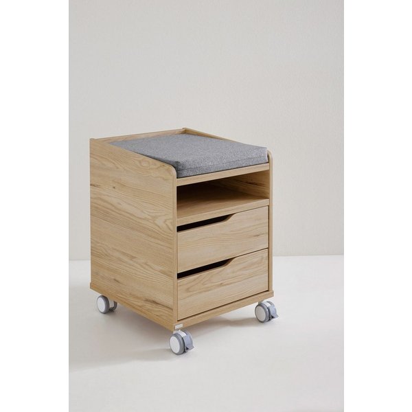 PAIDI Container Diego Rollcontainer mit zwei Schubladen und Ablage als Sitzfläche geeignet