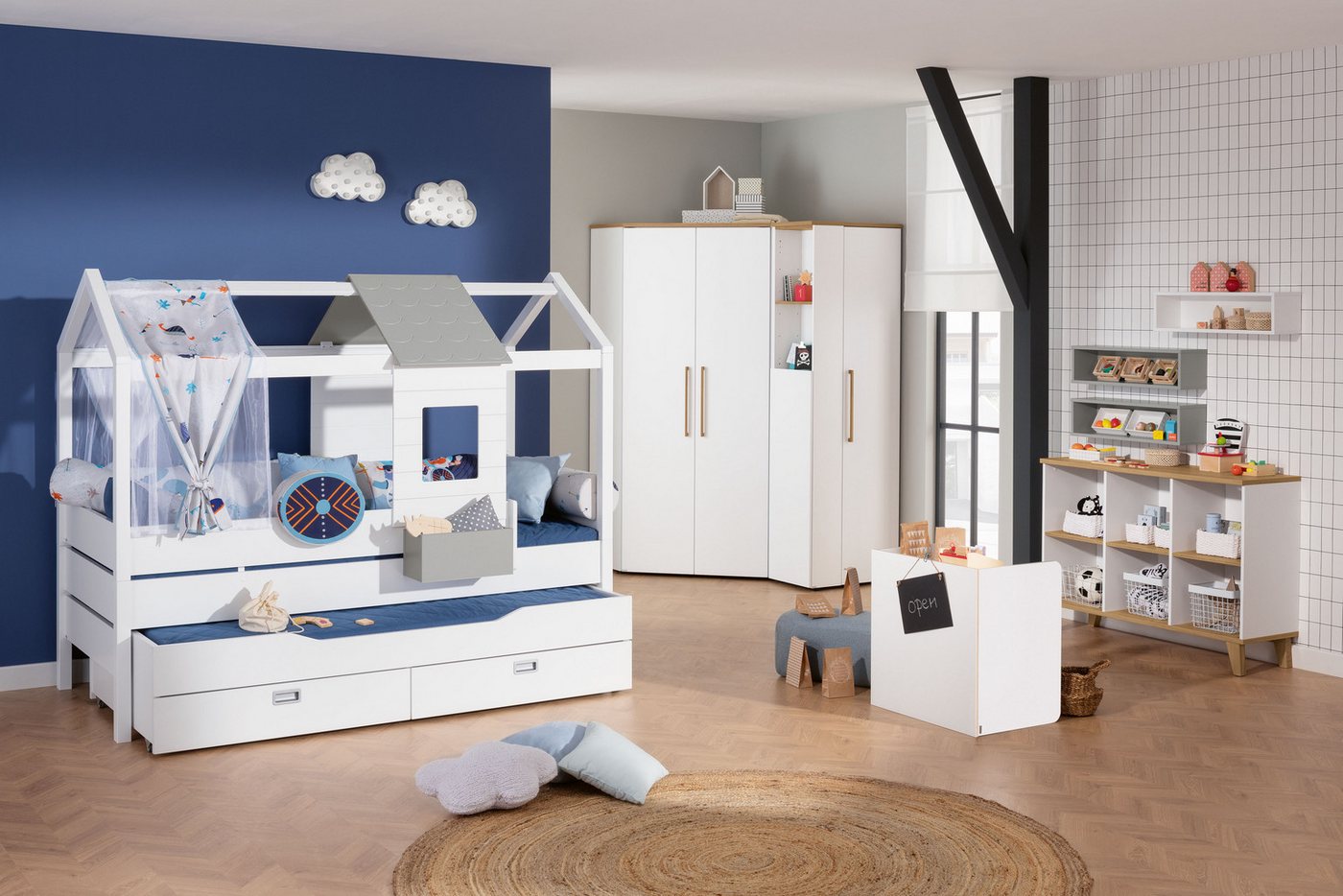 PAIDI Kinderbett Ausziehbett, Unterschiebebett mit 2 Schubladen, 90 x 190 cm – Bild 2 von 3