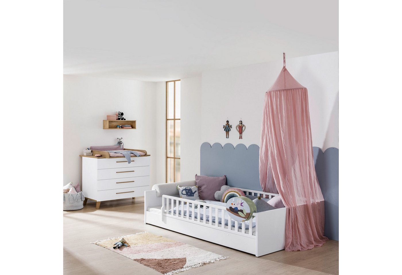 PAIDI Kinderbett LITTLE FLO, vom Baby bis zum Teeni, in mehreren Farben und Breiten (Breite/Länge: 90x200cm + 120X200cm +140x200cm), umbaubar zum Kinder- oder J – Bild 2 von 5