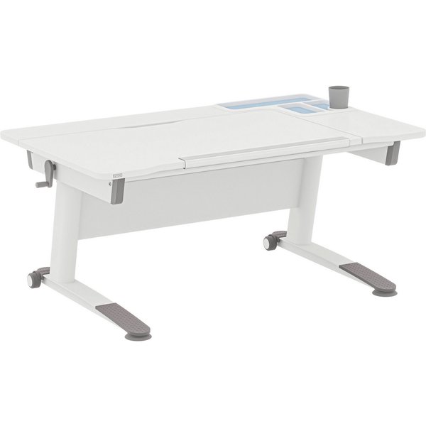 PAIDI Kinderschreibtisch JARO in Weiß, mitwachsend & ergonomisch (B/H/T ca. 120/53-74/75 cm), höhenverstellbarer Schülerschreibtisch, Platte bis 20° neigbar