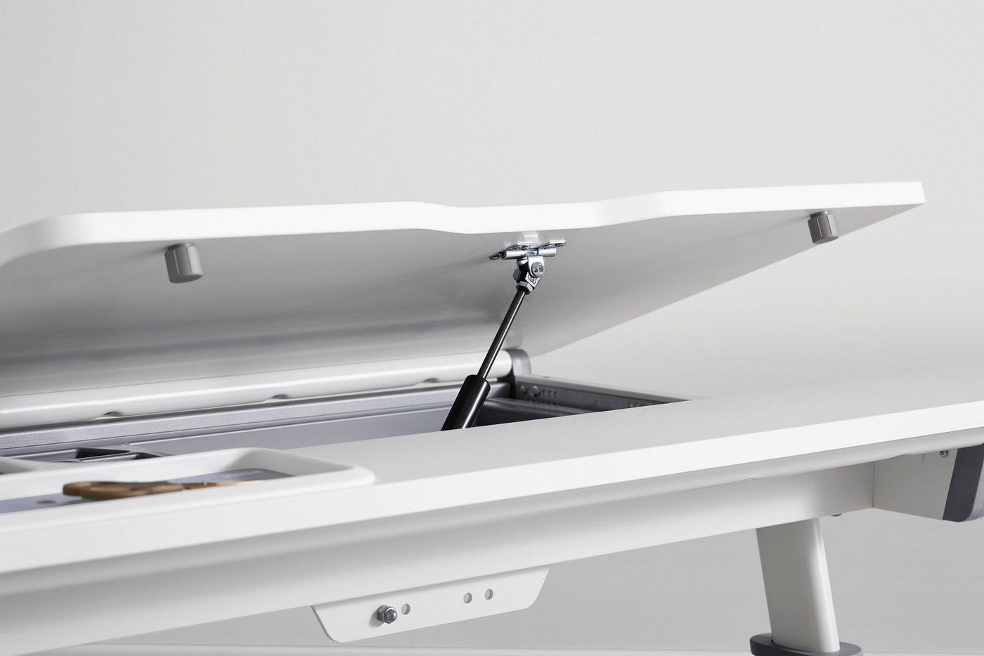 PAIDI Kinderschreibtisch JARO in Weiß, mitwachsend & ergonomisch (B/H/T ca. 120/53-74/75 cm), höhenverstellbarer Schülerschreibtisch, Platte bis 20° neigbar – Bild 3 von 5