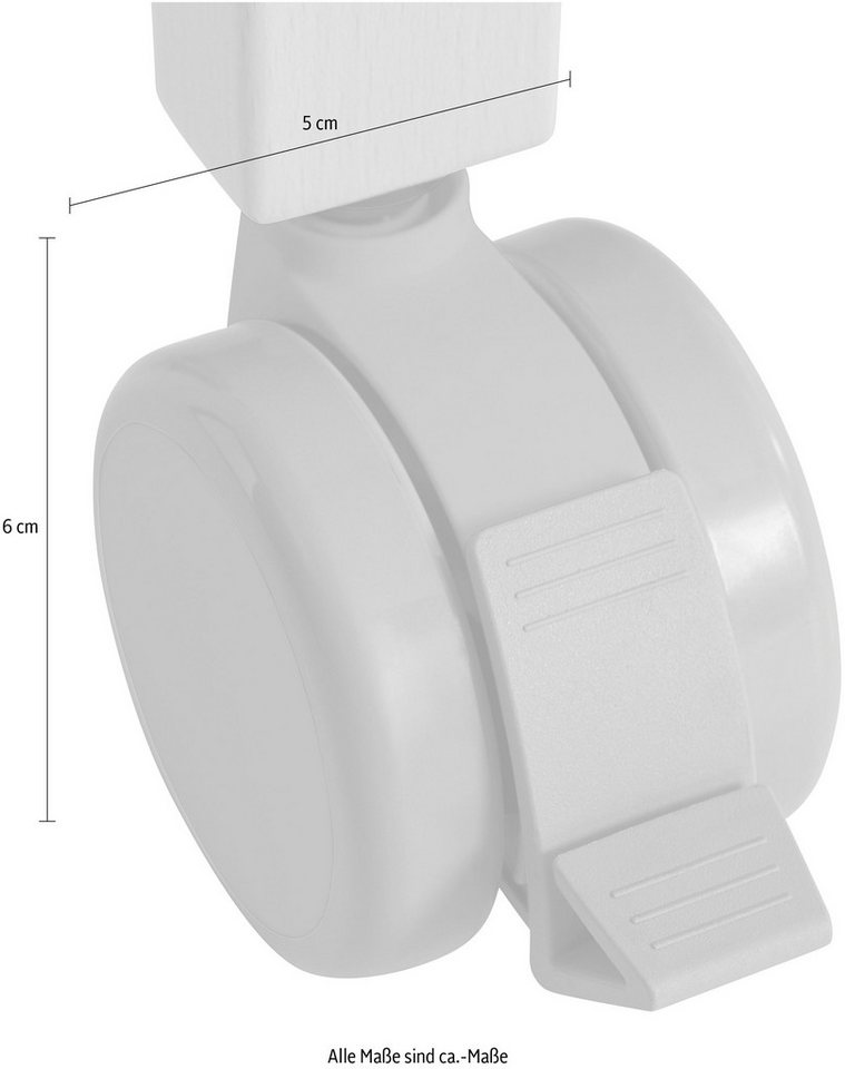 PAIDI Möbelrolle Rollensatz Beistellbett, 4er Pack feststellbar – Bild 4 von 4