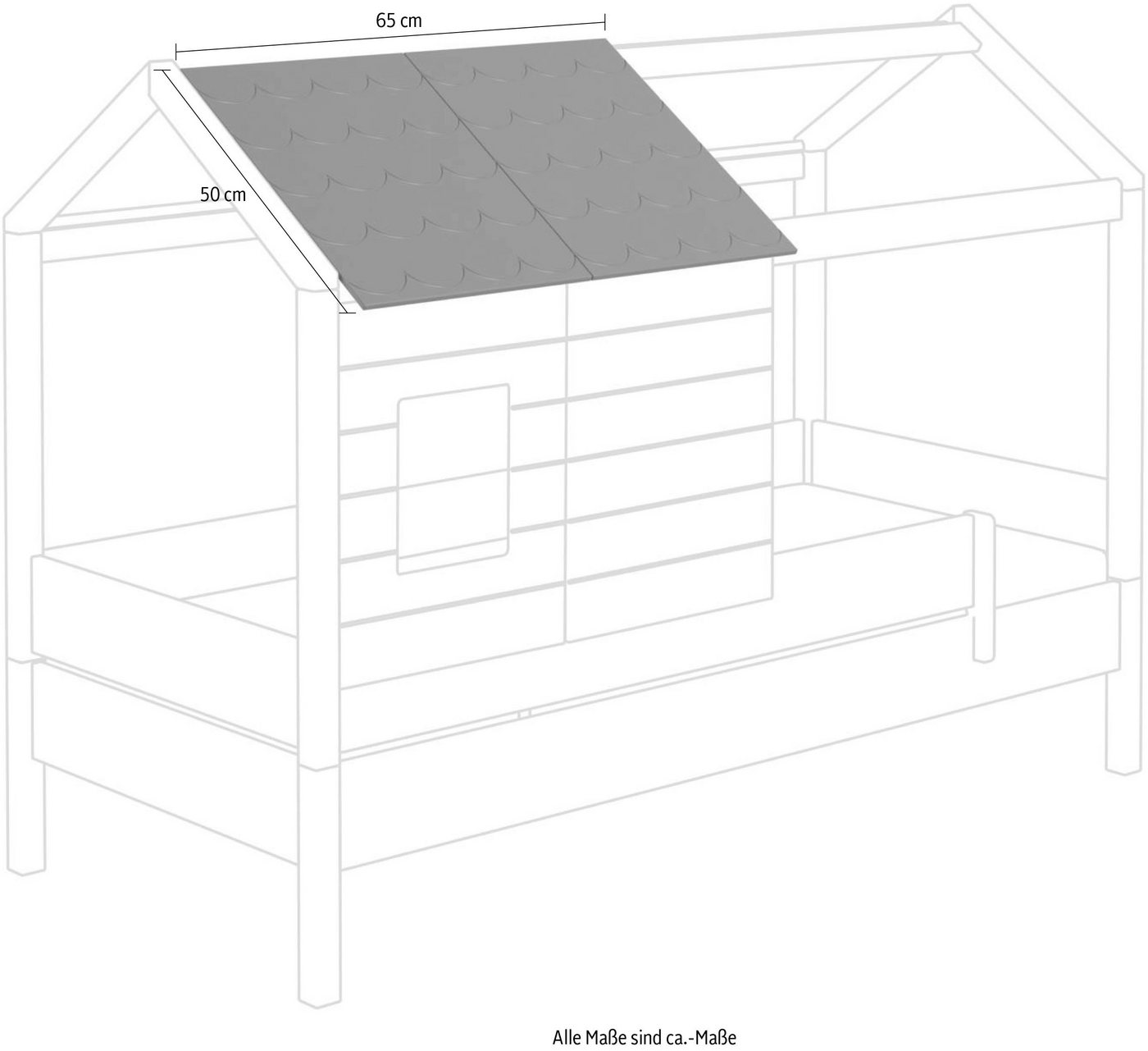PAIDI Spielbett-Dachelement TINY HOUSE, (Set, 2er-Set), individuell verstellbar, patentierter PAIDI-Sicherheitsverschluss – Bild 2 von 2