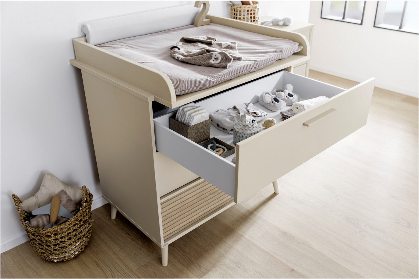 PAIDI Wickelkommode EEFJE in Beige, 3 Schubladen mit Soft-Close, verschiedene Ausführungen, langlebige Kommode, geprüfte Sicherheit, Wickeltisch aus Holz – Bild 5 von 5