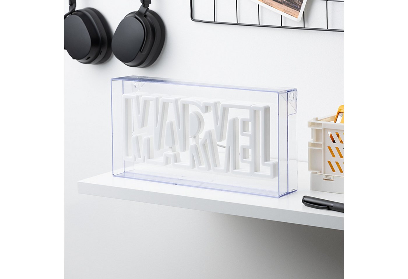 Paladone Dekolicht Marvel Logo LED Neonlicht, LED fest integriert, freistehendes oder wandmontierbares Licht-Schild – Bild 5 von 5
