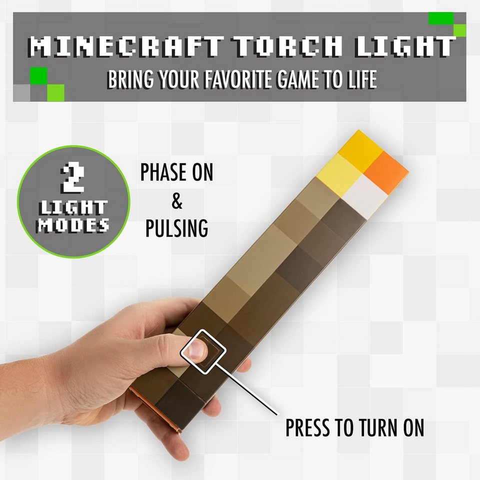 Paladone Dekolicht Minecraft Fackel-Licht, LED fest integriert, 2 Lichtmodi – Bild 4 von 5