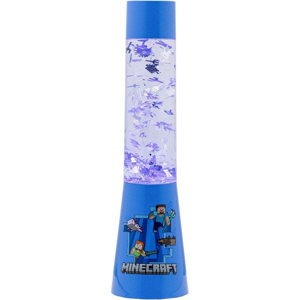 Paladone Dekolicht Minecraft Glitzer-Lavalampe mit schwebenden Icons, LED fest integriert, Offiziell lizenziertes Minecraft-Merchandise