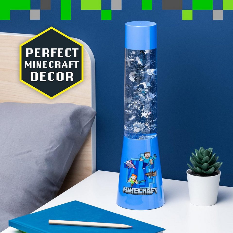 Paladone Dekolicht Minecraft Glitzer-Lavalampe mit schwebenden Icons, LED fest integriert, Offiziell lizenziertes Minecraft-Merchandise – Bild 5 von 5