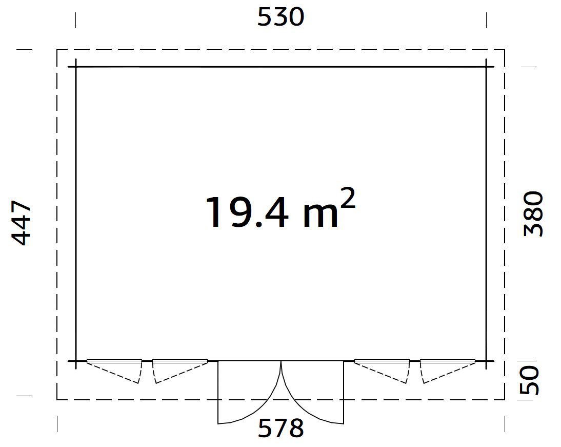 Palmako Gartenhaus Lisa, BxT: 578x447 cm, (Set), 19,4 m², mit Fußboden im Gartenhaus – Bild 3 von 3