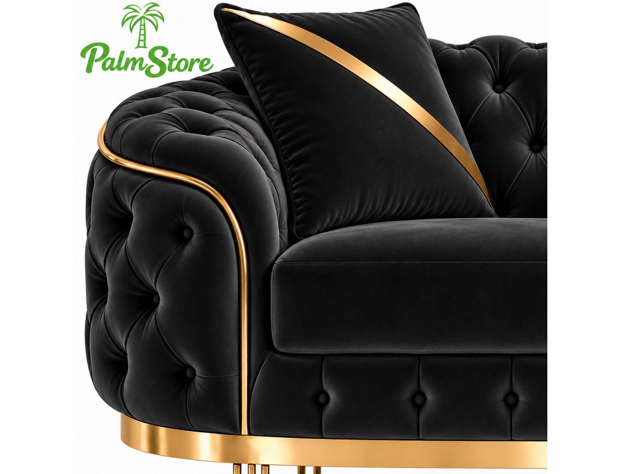 Palms-Store Sofa -Set MIRA mit Knopfheftung in 5 edlen Farbvarianten, Spar-Set, 3-Sitzer + 3-Sitzer + Sessel – Bild 2 von 5