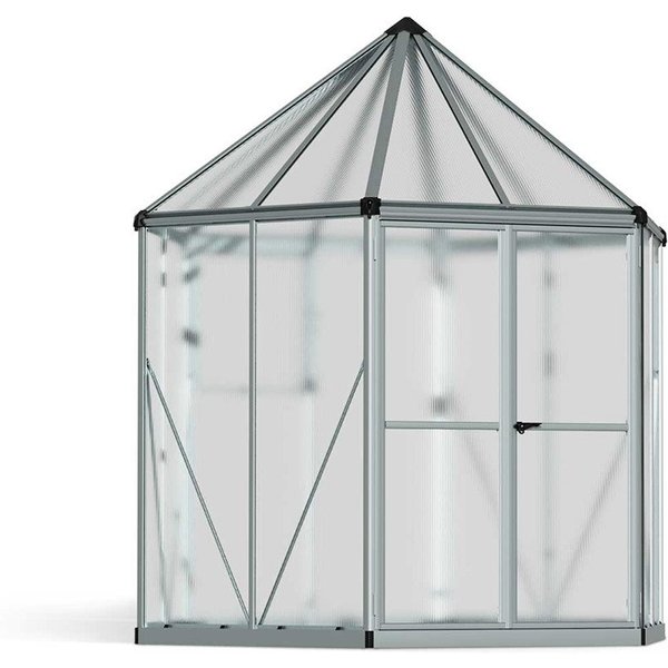 Palram - Canopia Gewächshaus Hexa, Herstellergaratie 5 Jahre, Hohe Bruchfestigkeit, LxHxB 212x245x114cm