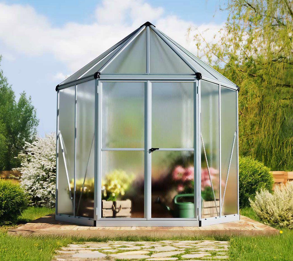 Palram - Canopia Gewächshaus Hexa, Herstellergaratie 5 Jahre, Hohe Bruchfestigkeit, LxHxB 212x245x114cm – Bild 2 von 5