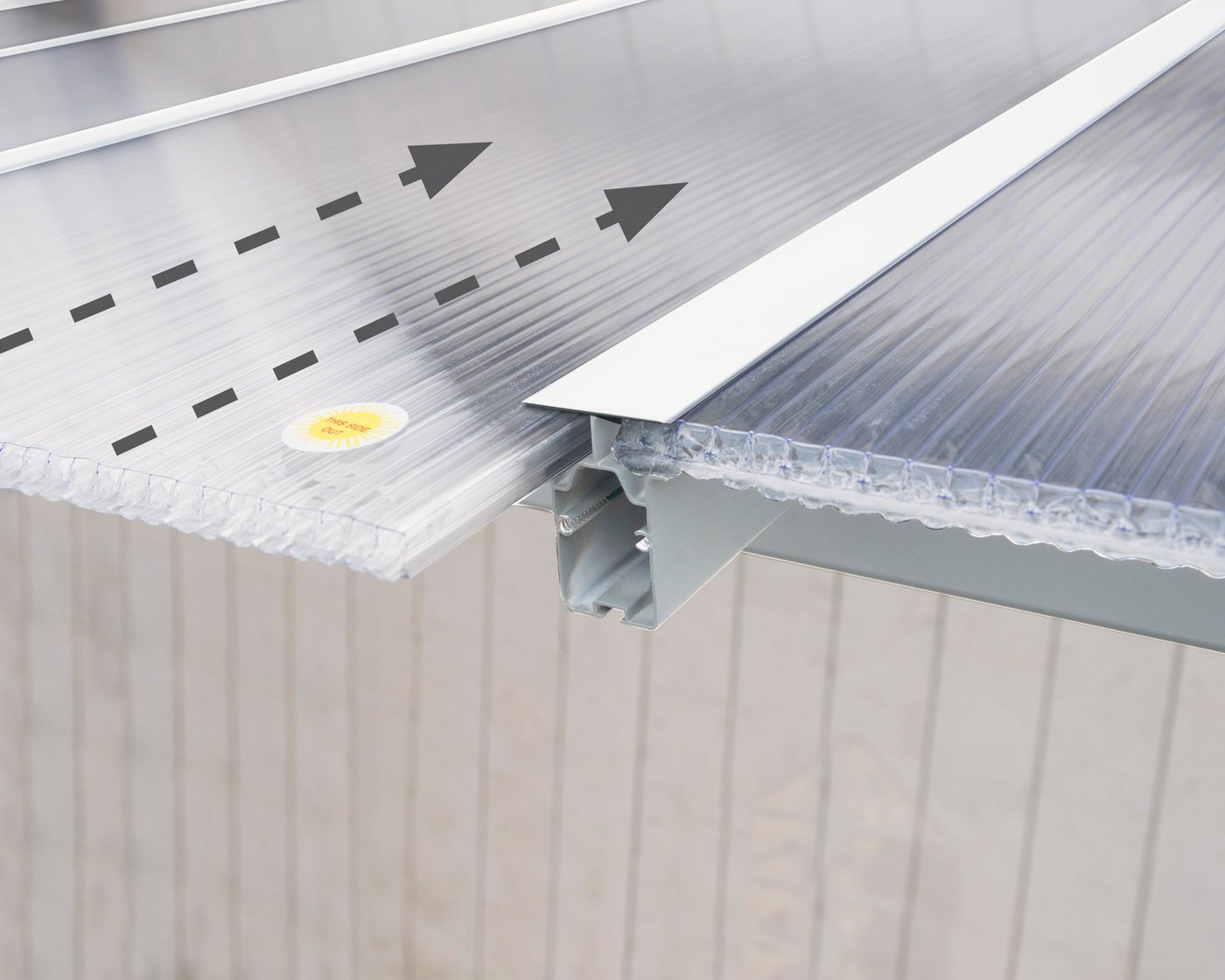 Palram - Canopia Terrassendach Olympia 3x3, BxT: 307x295 cm, Bedachung Doppelstegplatten, BxT: 307x295 cm – Bild 4 von 5