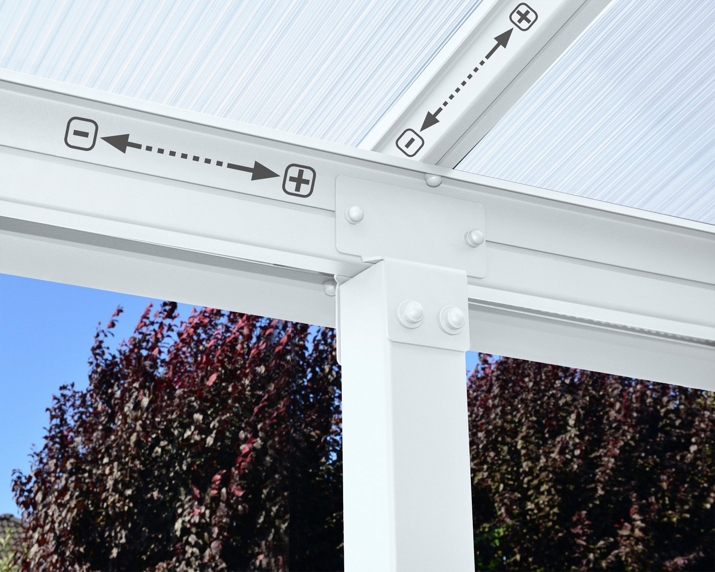 Palram - Canopia Terrassendach Olympia 3x3, BxT: 307x295 cm, Bedachung Doppelstegplatten, BxT: 307x295 cm – Bild 5 von 5