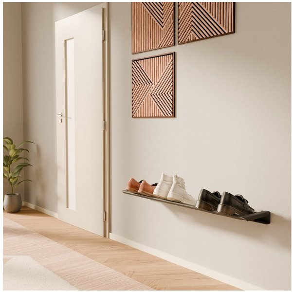 pamo. design Schuhregal Wandmontage schmaler Schuhorganizer Aufbewahrung Schuhe, Packung 1-tlg., Minimalistisch & robuste Schuhaufbewahrung, beliebig erweiterba