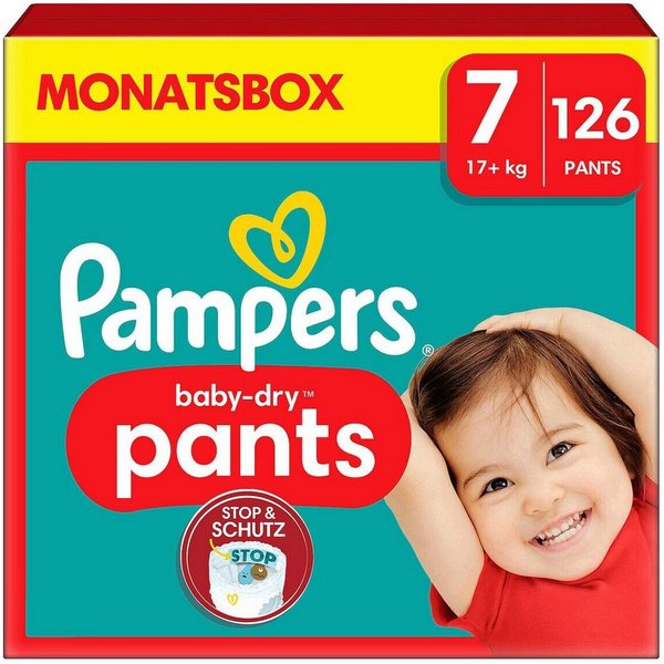 Pampers Windeln Monatsbox baby-dry pants, Gr.7 (17+ kg) 126 Stück