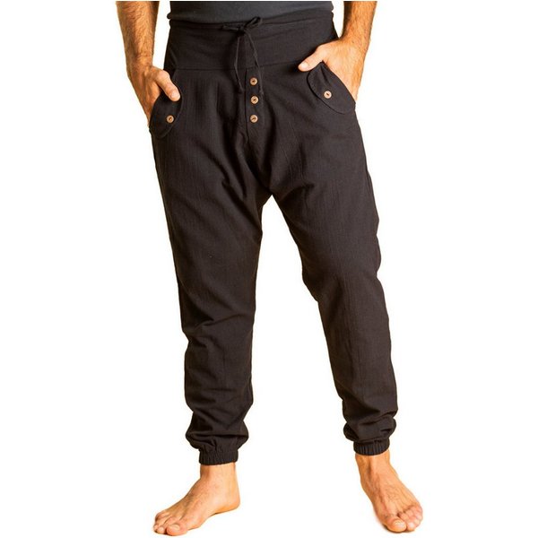 PANASIAM Haremshose Yogipants classic bequeme Freizeithose wie Aladinhose Unisex für Damen und Herren Haremshose Tunnelzug vorne Gummiband hinten
