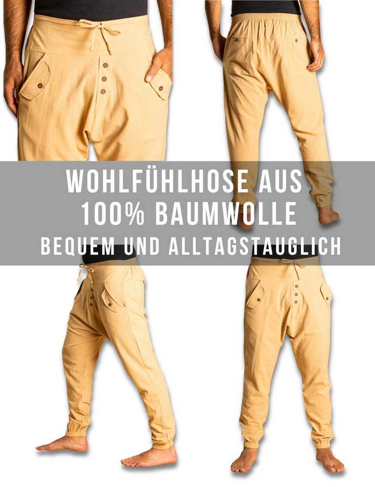PANASIAM Haremshose Yogipants classic bequeme Freizeithose wie Aladinhose Unisex für Damen und Herren Haremshose Tunnelzug vorne Gummiband hinten – Bild 2 von 5