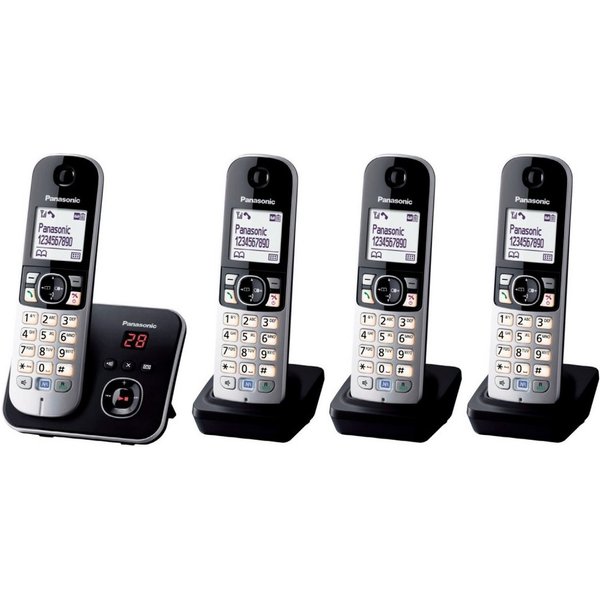 Panasonic KX-TG6824GB - Telefon - schwarz Schnurloses DECT-Telefon