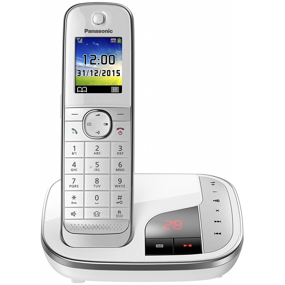 Panasonic KX-TGJ320GW Weiss DECT Schnurlostelefon analog Festnetz-Telefon