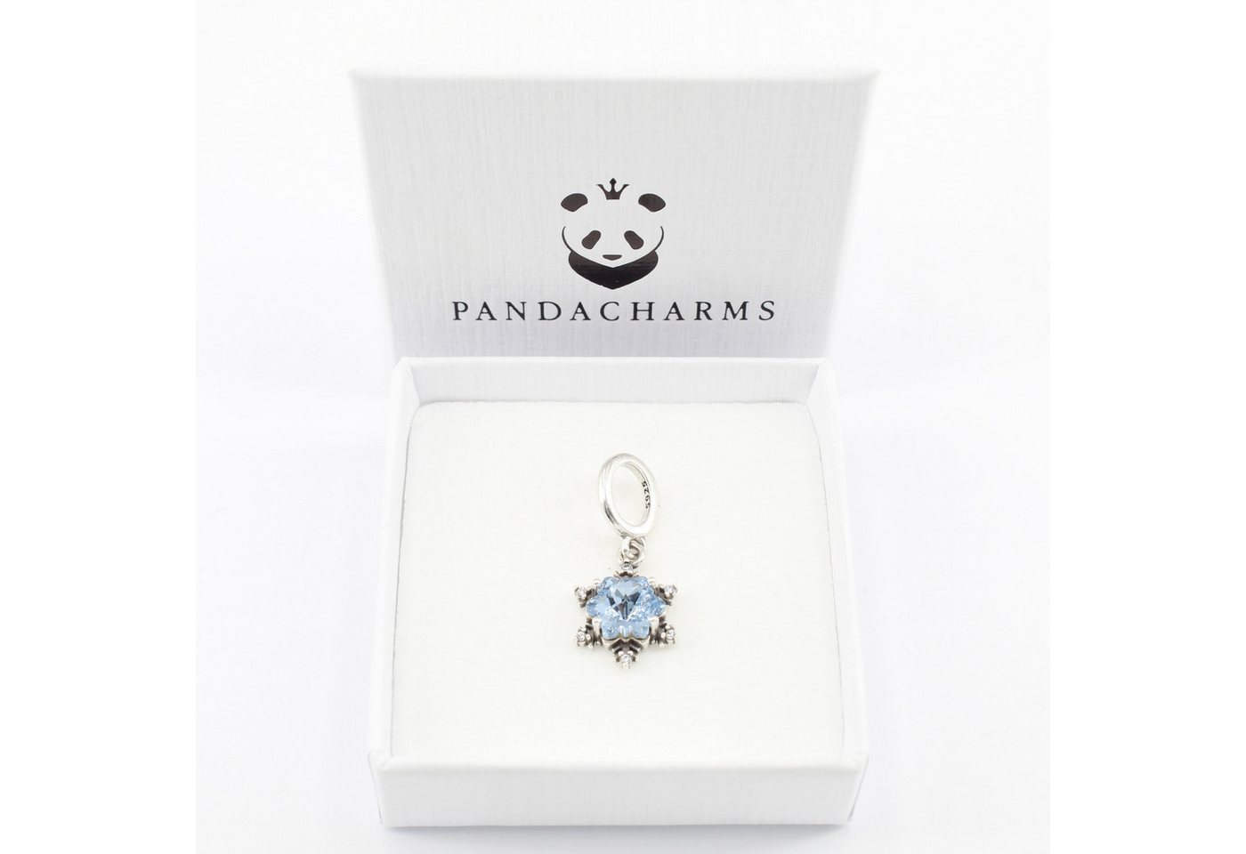 PANDACHARMS Bead Blauer Eiskristall Charm Anhänger, 925 Sterling Silber mit Zirkonia – Bild 2 von 3