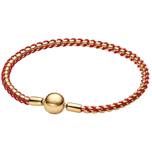Pandora Armband 563816C01, Damenarmband Schlangenkette Goldfarben/Rot