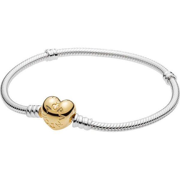 Pandora Armband 568707C00, für Damen Zweifarbig mit Herz-Verschluss