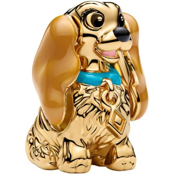 Pandora Charm-Einhänger 764468C01, Disney, Susi und Strolch, Vergoldet