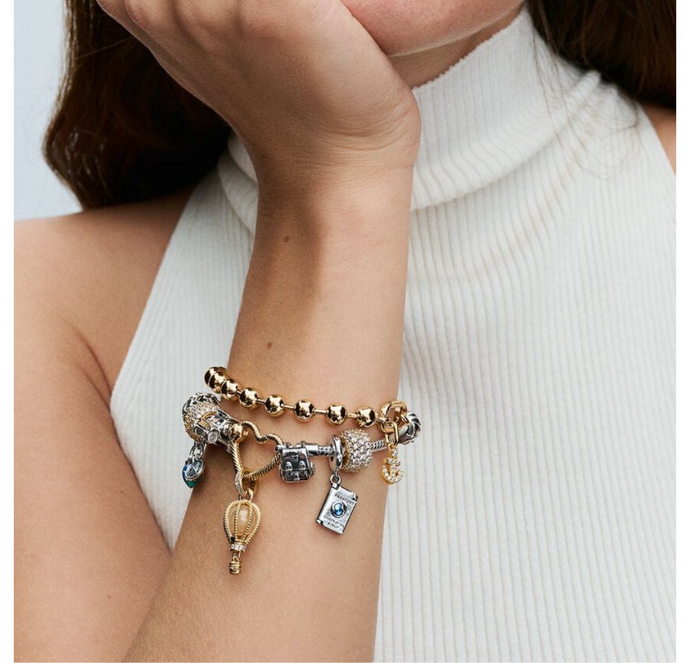 Pandora Charm-Einhänger 769434C01, Heißluftballon, vergoldet, Reisen, Glas, Zirkonia – Bild 3 von 3
