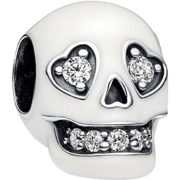 Pandora Charm-Einhänger 792811C01*, Totenkopf, Halloween, Zirkonia
