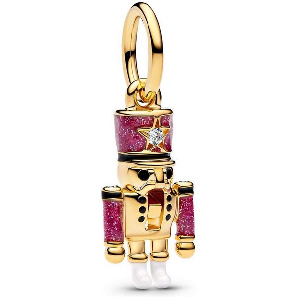 Pandora Charm Kugel 763583C01, Anhänger Beweglicher Nussknacker Goldfarben