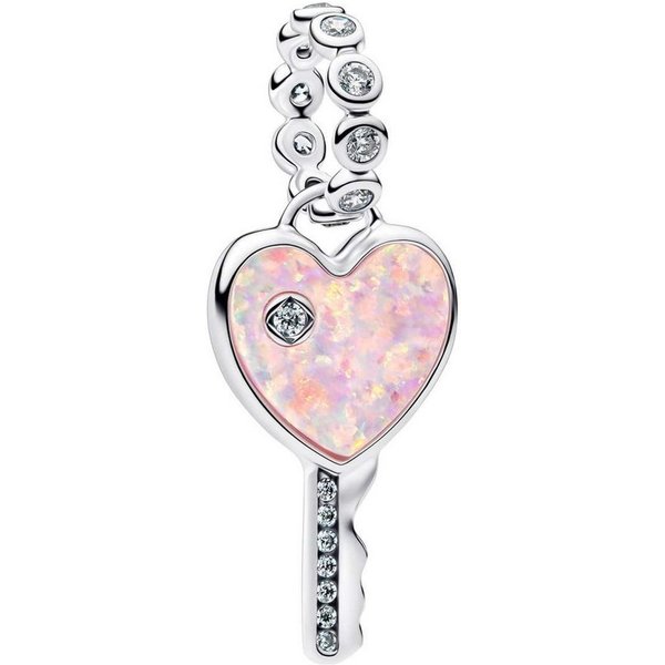 Pandora Charm Schlüssel 794427C01, Anhänger Opalisierender Herz Silber