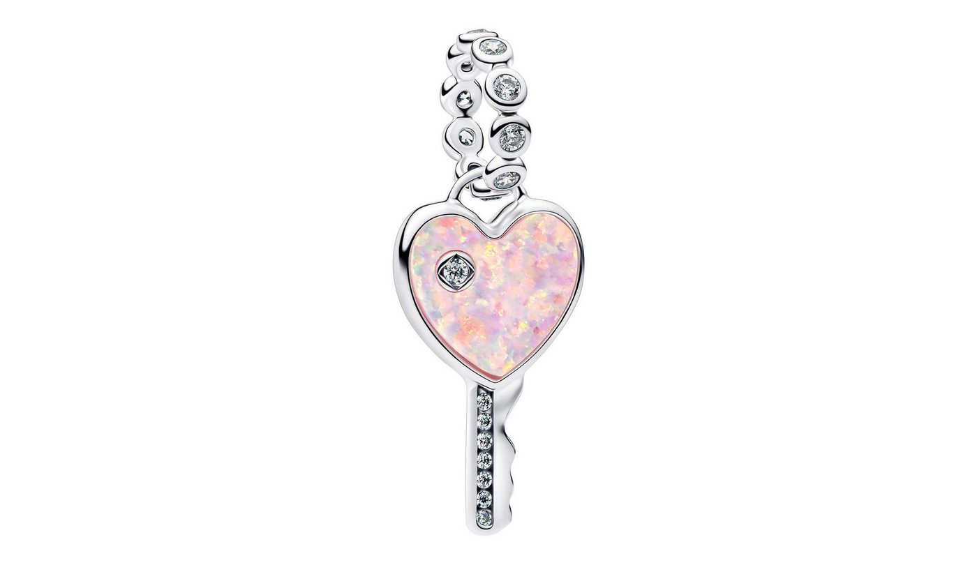 Pandora Charm Schlüssel 794427C01, Anhänger Opalisierender Herz Silber – Bild 3 von 3