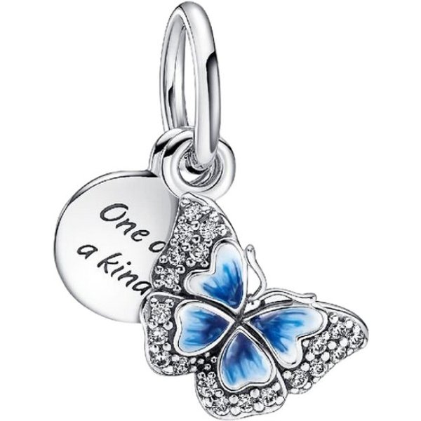 Pandora Charm Schmetterling 790757C01, Schmetterling, Blau, Zirkonia