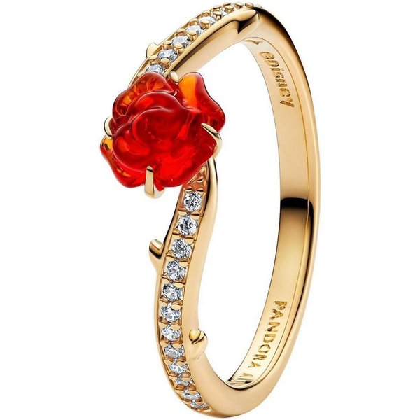 Pandora Fingerring 163984C01, Damenring Goldfarben Disney Die Schöne und das Biest